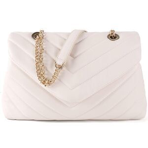 1049 Quilted Crossbody Bag , Soft Vegan Chevron Purses, Trendy Shoulder